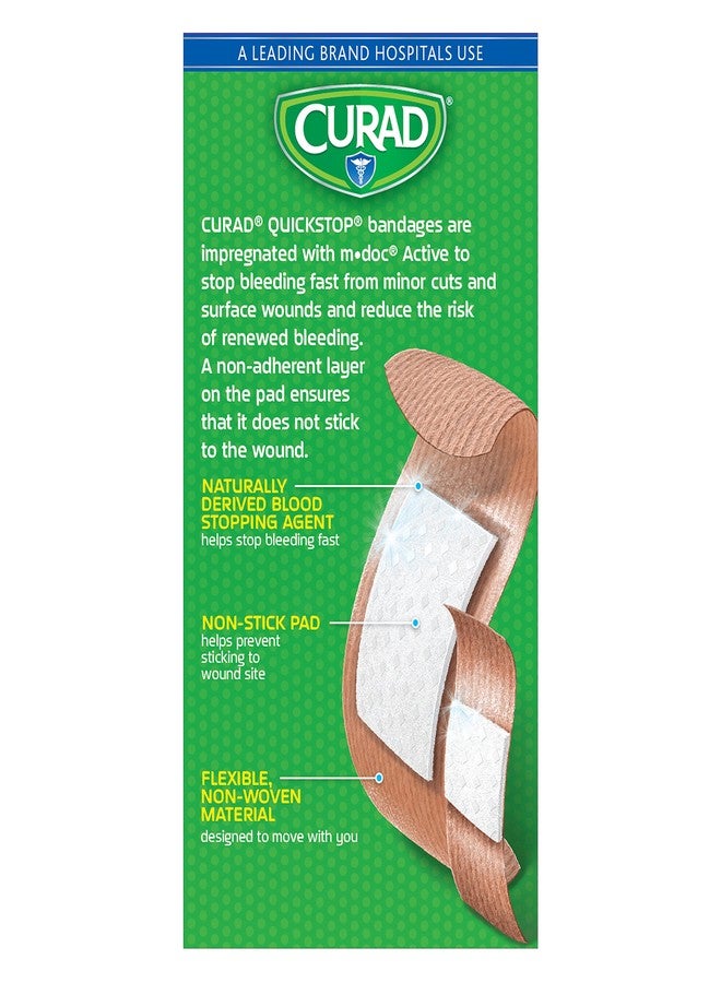 CURAD QuickStop Bleeding Control Flexible Fabric Bandages, Assorted Sizes, 30 Count - Image 3